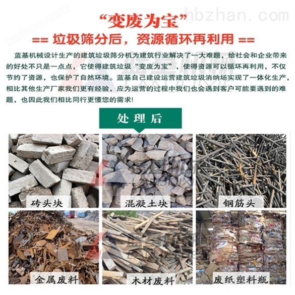 徐州蓝基拆迁垃圾处理设备 破碎站工艺流程