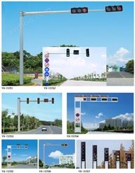 HGJKG-007 监控立杆镀锌钢3米3.5米4米5米小区学校公园道路监控杆交通信号灯杆红绿灯信号灯杆单悬臂式LED警示灯​